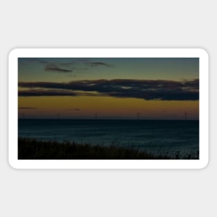 Sunset North Sea Wind Turbines Sticker